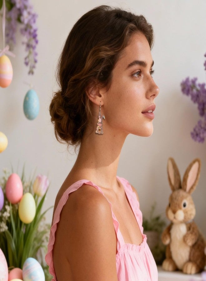 YANCHUN Easter Earrings for Women Cute Dangle Earrings Easter Basket Stuffers Essentials Bunny Rabbit Jewelry Gifts - Image 2