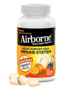 Airborne Immune Support Supplement with Powerful Antioxidants 1000mg 200 Chewable Tabs 