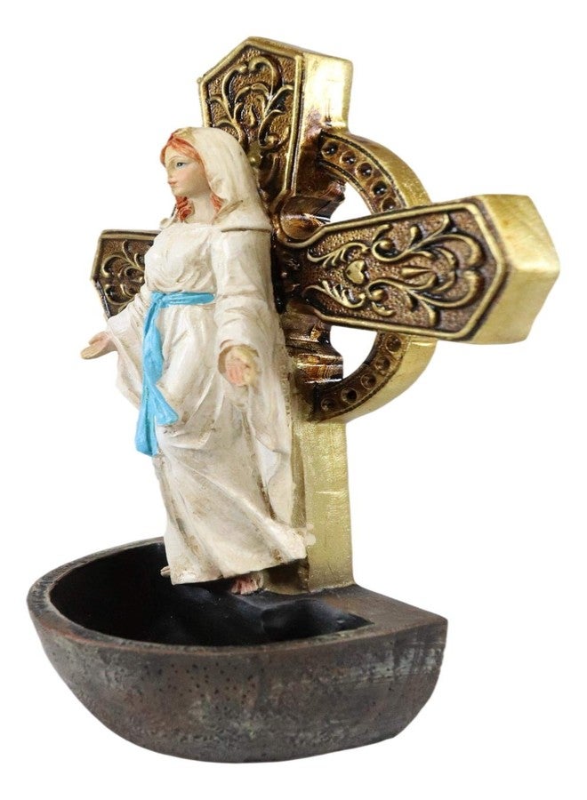 Ebros Gift Virgin Mother Mary Madonna Our Lady of Grace Wall Mounted Or Desktop Dresser Plaque Holy Water Font Catholic Church Themed Religious Sacrament Accent Decor Figurine Decorative Sculpture - Image 4