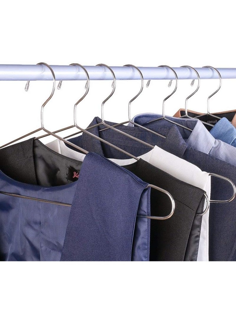 علاقات ملابس متينة من الفولاذ المقاوم للصدأ 40×25 سم - علاقات ملابس معدنية مقاومة للصدأ للبدلات والمعاطف والسترات - 10 قطع - Image 2