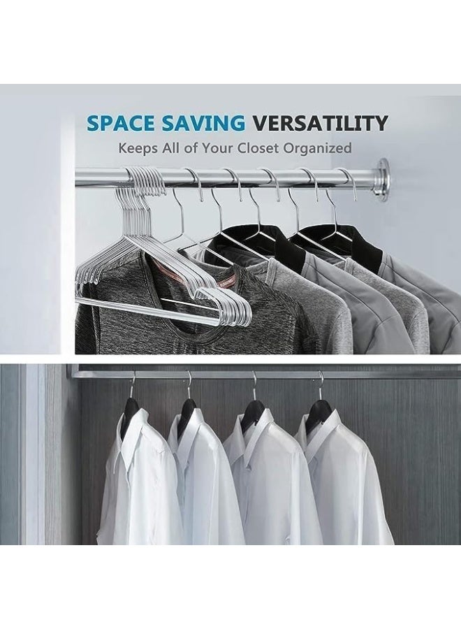 علاقات ملابس متينة من الفولاذ المقاوم للصدأ 40×25 سم - علاقات ملابس معدنية مقاومة للصدأ للبدلات والمعاطف والسترات - 10 قطع - Image 5