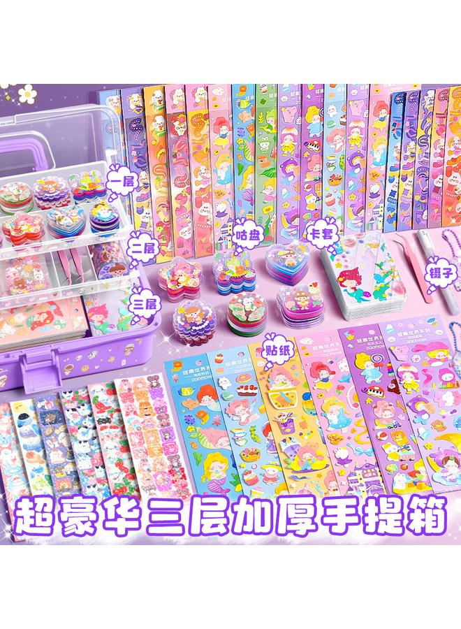 Bluejw Goo Card Sticker Suit Girls Children's Stationery Goo Plate Goo Card Hand Account Material Full Set Of Handmade Material Gift Pack - Image 3