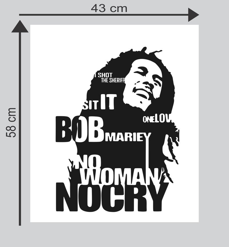 Sticker Studio Bob Marley Wall Stickers for Living Room, Bedroom, Office (Vinyl, Standard, Multicolour) - Image 2