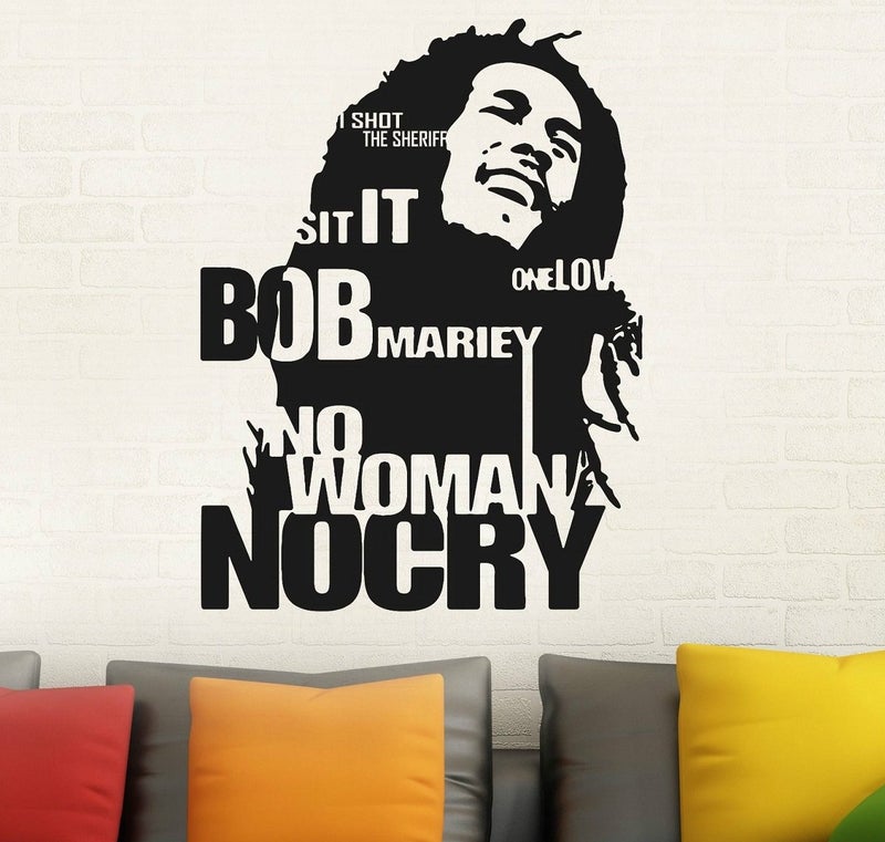 Sticker Studio Bob Marley Wall Stickers for Living Room, Bedroom, Office (Vinyl, Standard, Multicolour) - Image 1