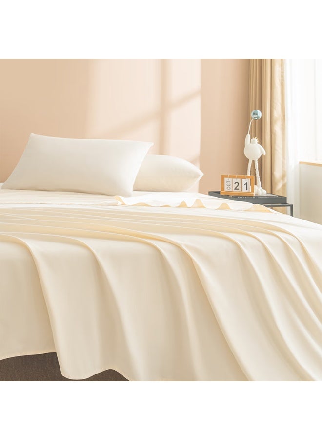 Soft Bed Sheet Single Piece, 120g Thickened Durable, Class A Brushed Bed Cover, 180x230cm, Tech White - Image 2