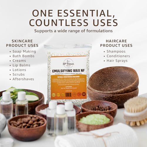 33RD PARALLEL SOAP CO. Non-GMO Emulsifying Wax NF Pastilles (1 LBS / 16 OZ) 100% Natural Plant Derived | For Lotions, Creams, Soap Making, Hair Products | Cosmetic Grade | Product of USA | 1 POUND - Image 2