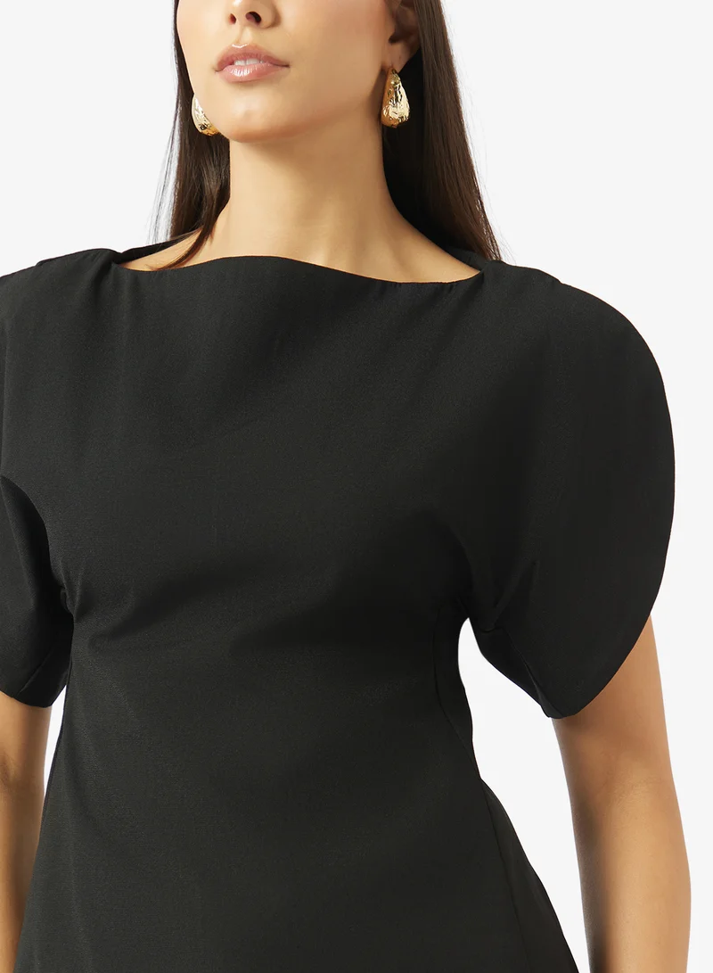 Ella  Puff Sleeve Blouse With Asymmetric Hem for Women | Best Price UAE