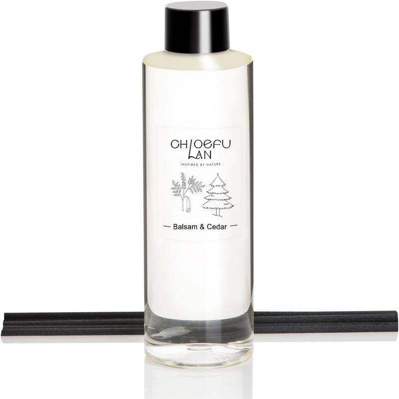 Chloefu LAN Balm & Cedar Fragrance Oil Reéd Diffuser Refill 200ml Natural Fragrances Oil - Best for Home Decoration, 0% Alcohol, Aromatherapy, Refreshing and Invigorating, Perfect for Christmas - Image 1