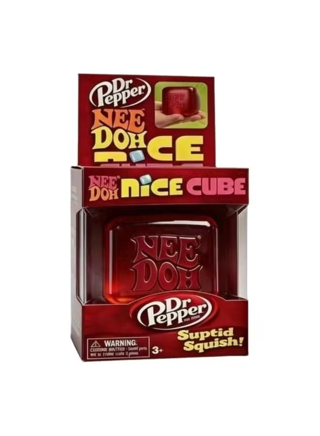 Dr Pepper NeeDoh Nice Cube -Sensory Squeeze Toy with Super Solid Squish - 2.25" Cube - Image 1