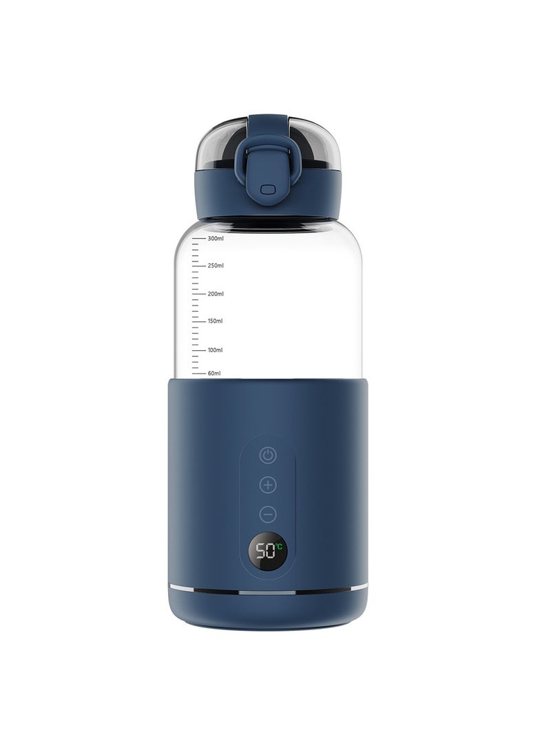 Generic Bottle Warmer, Wireless Heater Water Bottle With LED Display, Portable Durable Instant Water Warmer, Lightweight USB Rechargeable Milk Conditioner For Baby Milk, (1pc, Blue)  - Image 1
