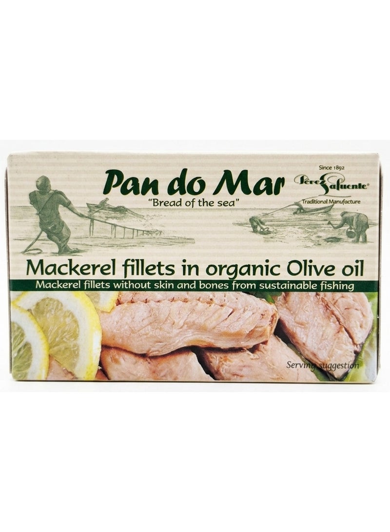 Mackerel Fillets In Organic Olive Oil 120G