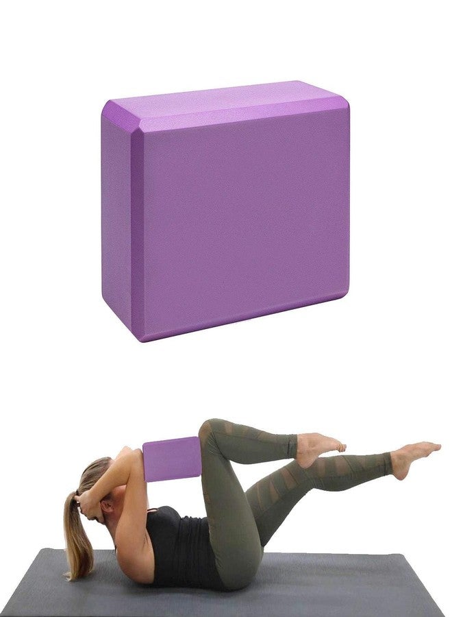 Touchcart Yoga Block Set of 1 with Strap - High Density Foam Brick for Stretching, Balancing, Flexibility & Strength Training - Premium Multicolor Yoga Accessories for Women & Men - Image 1