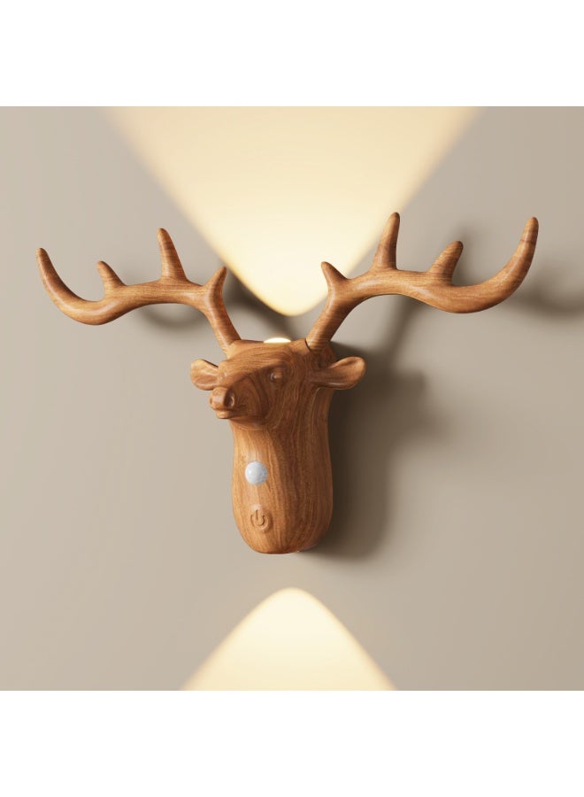 LED human-sensing decorative wall lamp, magnetic attachment without wiring, three lighting modes - Image 1