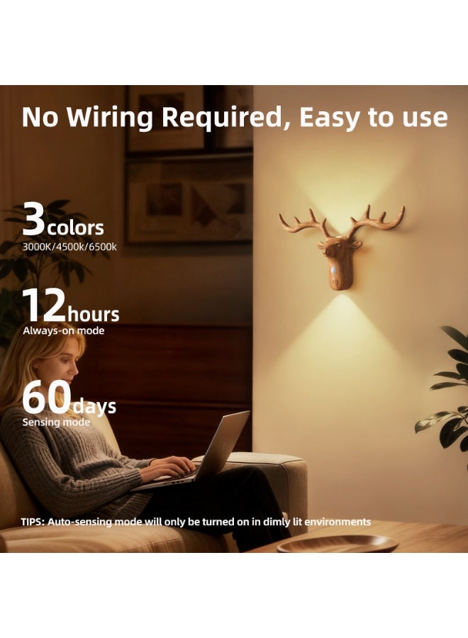 LED human-sensing decorative wall lamp, magnetic attachment without wiring, three lighting modes - Image 5