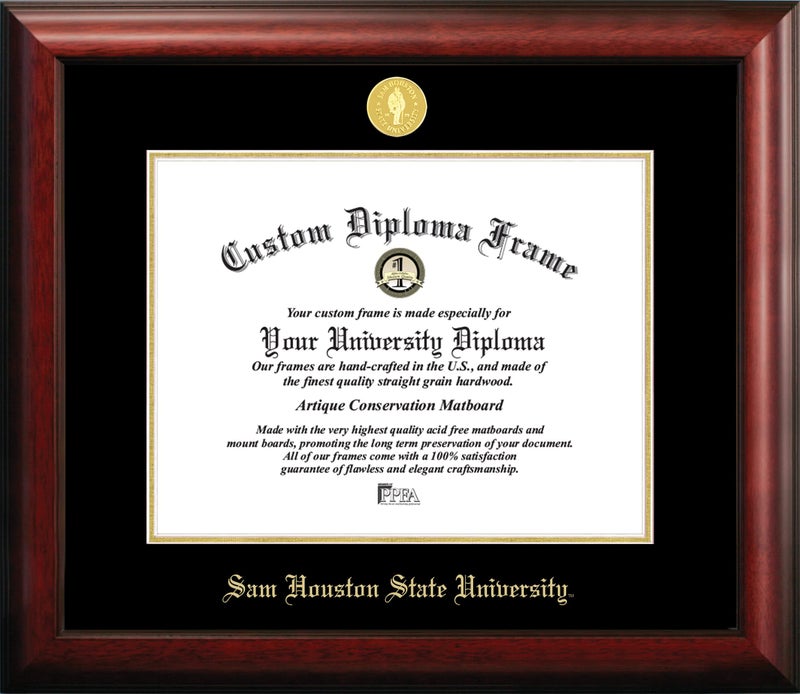 Campus Images Sam Houston State 14w x 11h Gold Embossed Diploma Frame