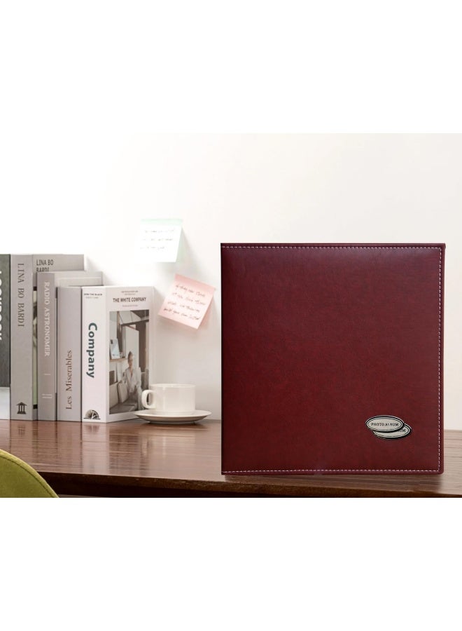 Zoview Magnetic SelfStick Page Photo Album Family Album Leather Cover Hand Made DIY Albums Holds 3x5 4x6 5x7 6x88x10 Photos Wine Red Large - Image 3