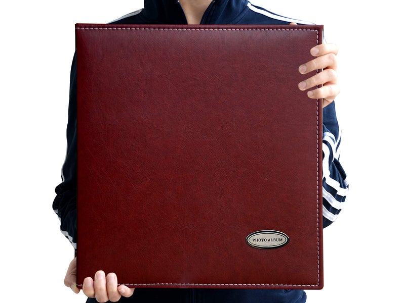 Zoview Magnetic SelfStick Page Photo Album Family Album Leather Cover Hand Made DIY Albums Holds 3x5 4x6 5x7 6x88x10 Photos Wine Red Large - Image 1