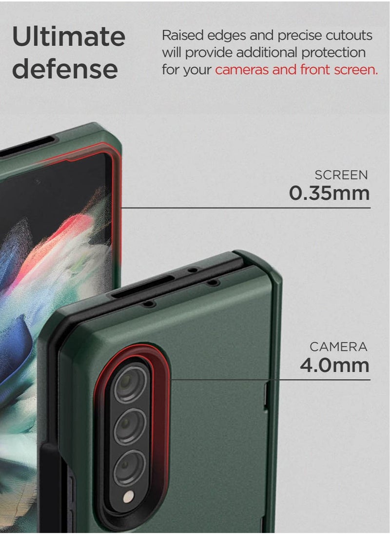 VRS Design Terra Guard Modern Case Cover [Hinge Protection] for Samsung Galaxy Z Fold 3 5G (2021) - Dark Green  - Image 3