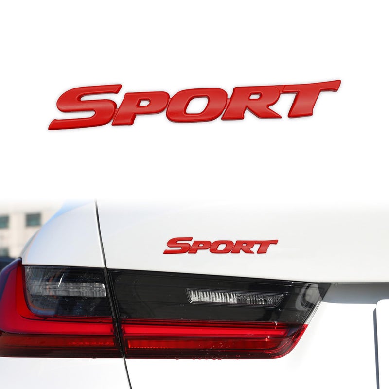 3D Sport Sticker Badge Metal Styling Personalise Sport Emblem Side Fender Rear Trunk Car Accessories Decoration Accessories Red