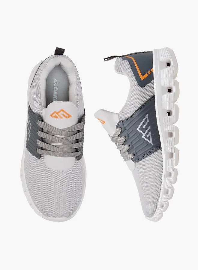 Oaklan by Shoexpress GREY Boys Logo Detail Sports Shoes with Lace-Up Closure for Men | Best Price UAE