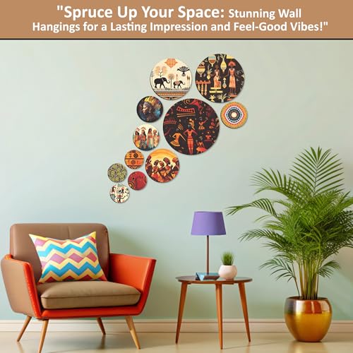 Rousrie Wooden Wall Hanging For Home Décor, Living Room, Bedroom, Office, Motivational Art Patterns, Pack of 11 (Rajasthani) - Image 2