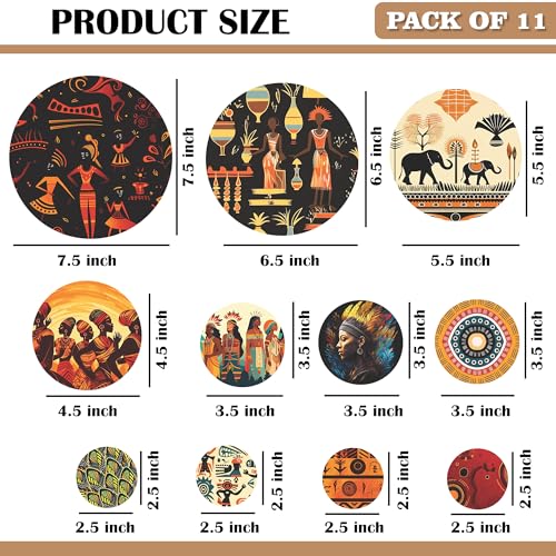 Rousrie Wooden Wall Hanging For Home Décor, Living Room, Bedroom, Office, Motivational Art Patterns, Pack of 11 (Rajasthani) - Image 5