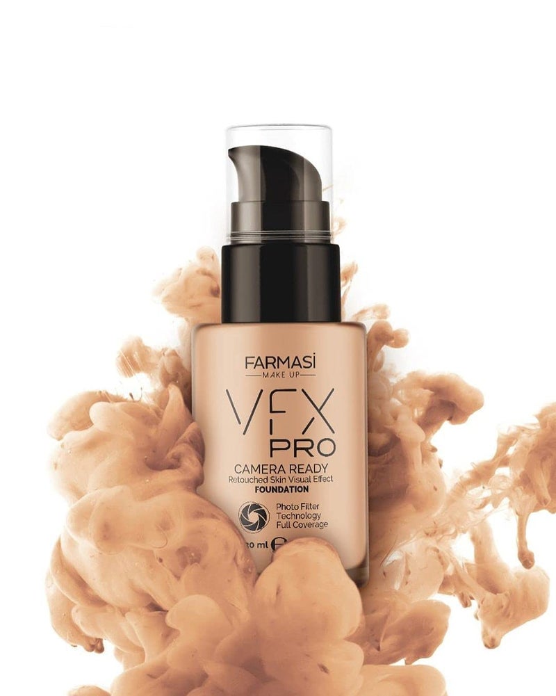 FARMASi Vfx Pro Foundation, Full Coverage Liquid Cream, Lightweight Long Lasting Coverage, Breathable Skin Moisturizer with Color True Matte Blending, Face Makeup, 1 fl. oz / 30 ml - NATURAL BEIGE N12 - Image 2