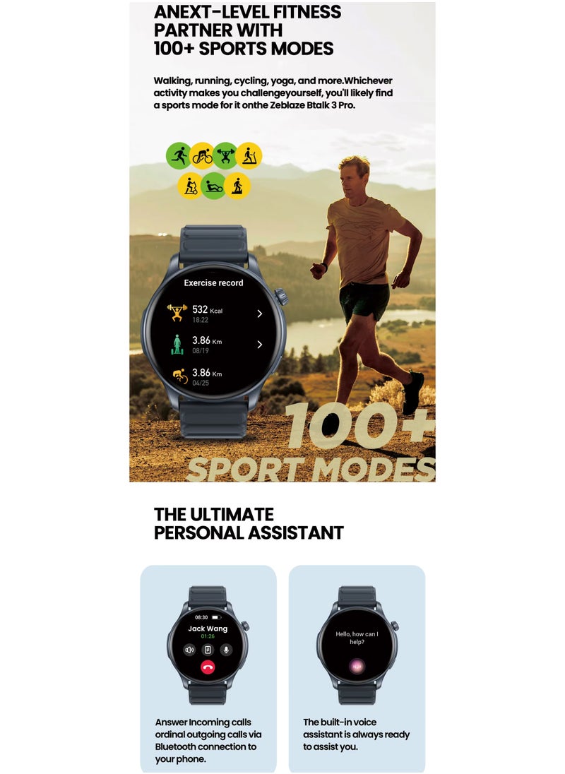 Zeblaze - Zeblaze Btalk 3 Pro Smart Watch AMOLED Display Hi-Fi Bluetooth Phone Calls Health and Fitness Tracking New SmartWatch - Image 1
