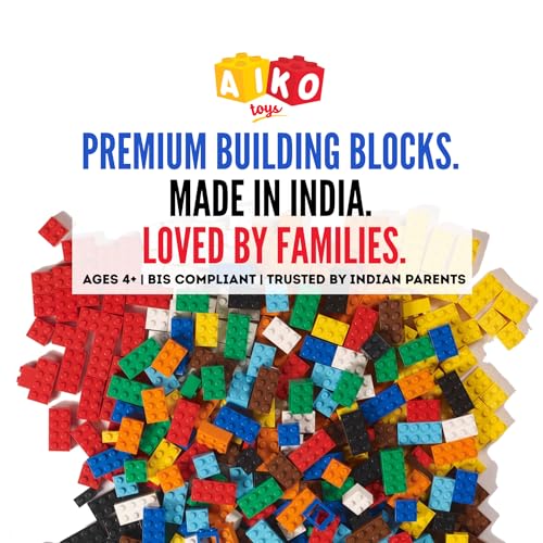 AIKO | Box of Blocks 1000 | Premium ABS Building Blocks for Kids 4+ | Construction Toy | STEM Gift Set, Multi-Color Bricks - Image 5