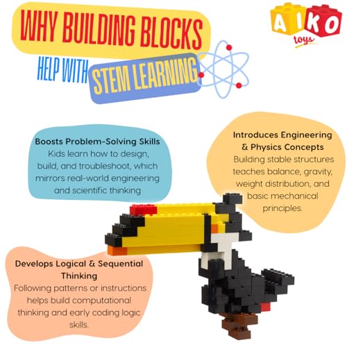 AIKO | Box of Blocks 1000 | Premium ABS Building Blocks for Kids 4+ | Construction Toy | STEM Gift Set, Multi-Color Bricks - Image 4