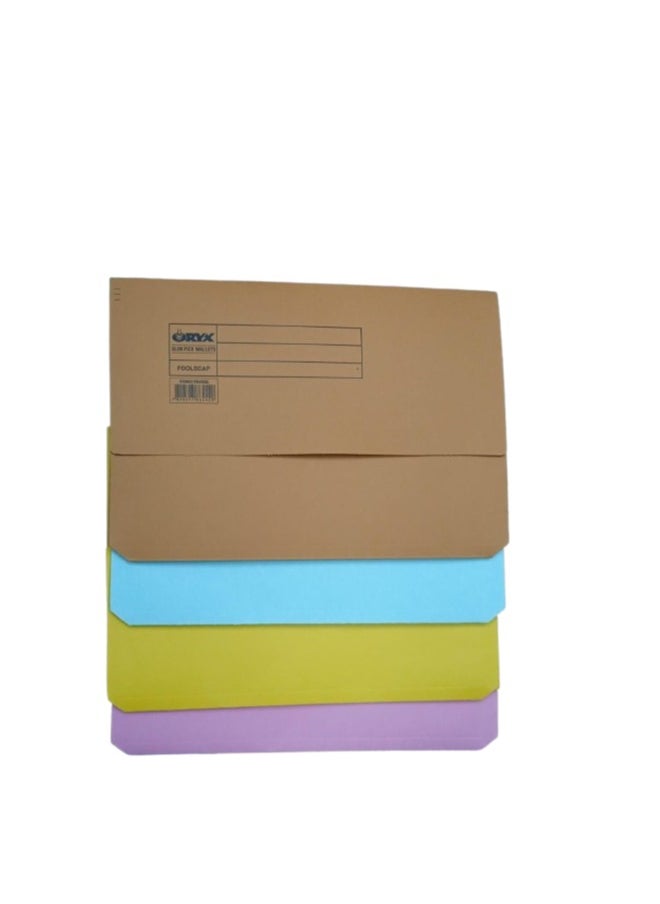 ORYX A4 Half Flap  Document Wallets Assorted Colours - Pack of 5  - Image 3