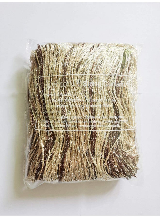 Eyotool 1x2 M Door String Curtain Rare Flat Thread Fringe Window Panel Room Divider Cute Strip Tassel for Wedding Coffee House Restaurant Parts (Coffee & Champagne) - Image 3