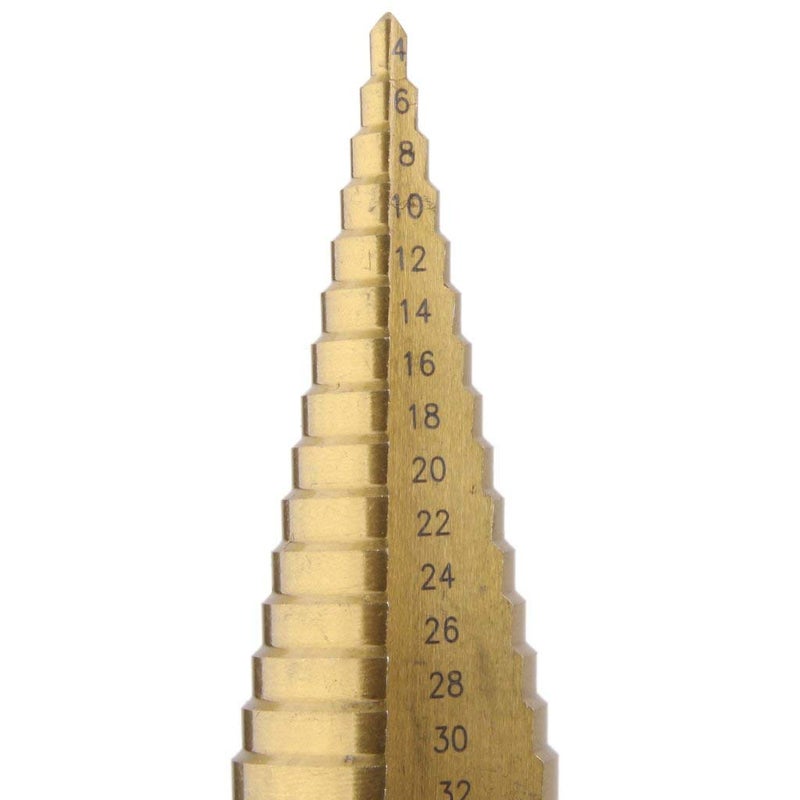 HSB  SHB 3X Large HSS Steel Step Cone Drill Titanium Bit Set HighSpeed Steel Hole Cutter with Titanium Coating Sizes 412mm 420mm 432mm for Metal Wood and Plastic Drilling  - Image 4