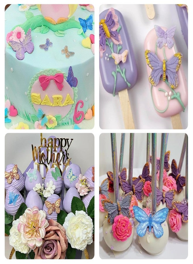 Muyulin Butterfly Fondant Silicone Molds, 4 Packs Butterfly Silicone Chocolate Molds for Cake Decoration Pan Cupcake Toppers Epoxy Resin Polymer Clay - Image 5