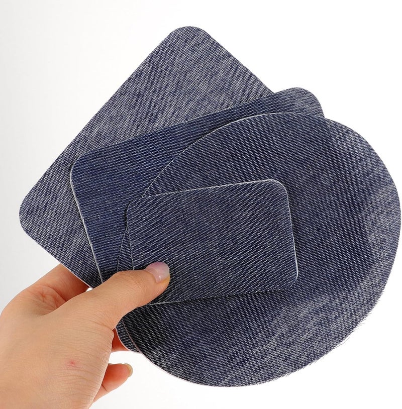 5 Pieces Iron-on Embroidered Denim Repair Patches Small Clothes Sewing Supplies Blue for Jeans Clothing Decoration and Hole Mending - Image 4