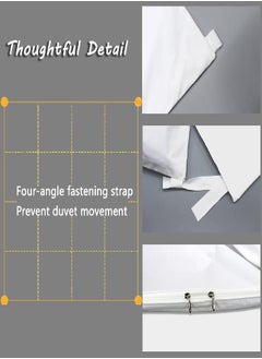Waterproof Duvet Protector Cover Queen Size, White Incontinence Duvet Protector Cover Four Corners Fixed Protector Duvet Cover with Zipper Closure for Kids, Elder, Pets, Dog, Cat (Queen)