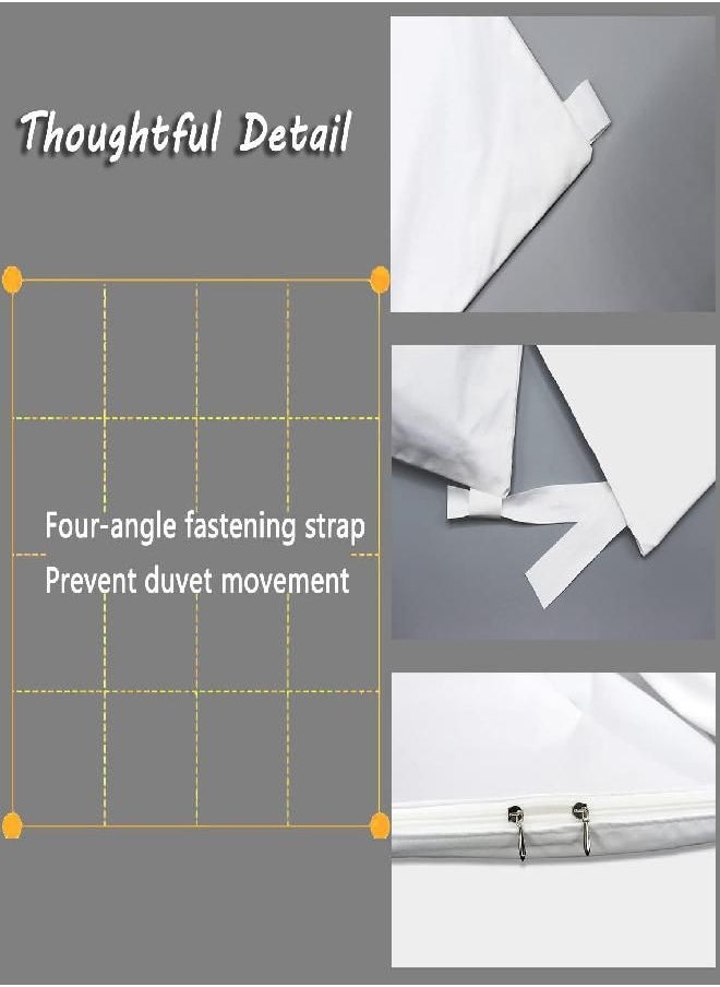 Generic - Waterproof Duvet Protector Cover Queen Size, White Incontinence Duvet Protector Cover Four Corners Fixed Protector Duvet Cover with Zipper Closure for Kids, Elder, Pets, Dog, Cat (Queen) - Image 1