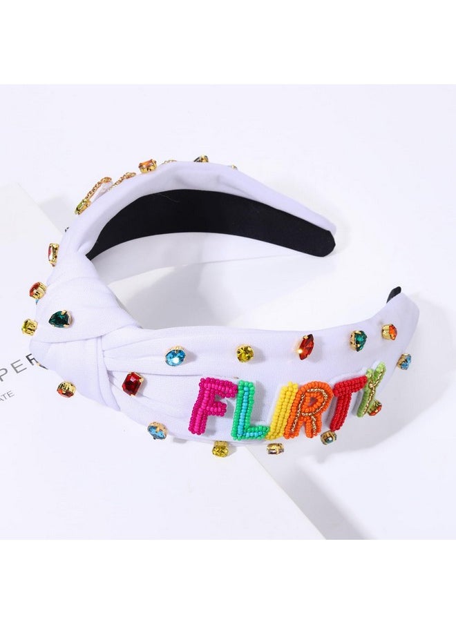 Boderier 30Th Birthday Gifts For Women Flirty 30 Birthday Headband Beaded Crystal Embellished Knotted Headband 30Th Birthday Decorations Party Accessory (30)  - Image 3