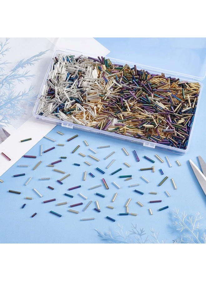 PH PandaHall 2160pcs Glass Bugle Beads, 3 Sizes 3 Colors Czech Beads for Bracelet Necklace Jewelry Making Embroidery DIY Crafts, 6/9/12mm - Image 2