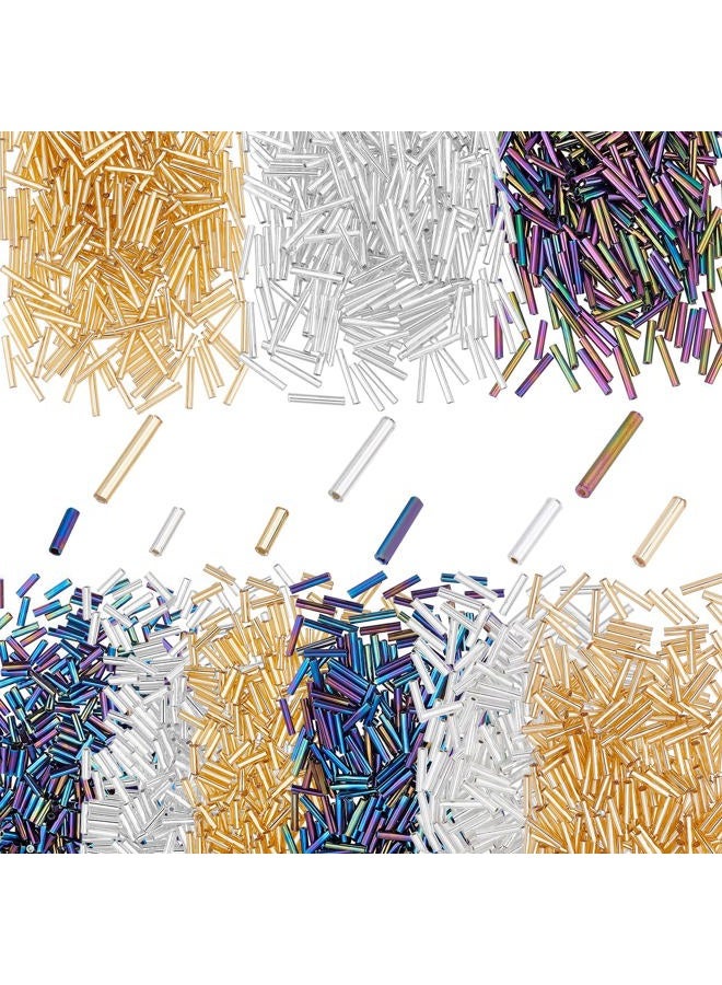 PH PandaHall 2160pcs Glass Bugle Beads, 3 Sizes 3 Colors Czech Beads for Bracelet Necklace Jewelry Making Embroidery DIY Crafts, 6/9/12mm - Image 1