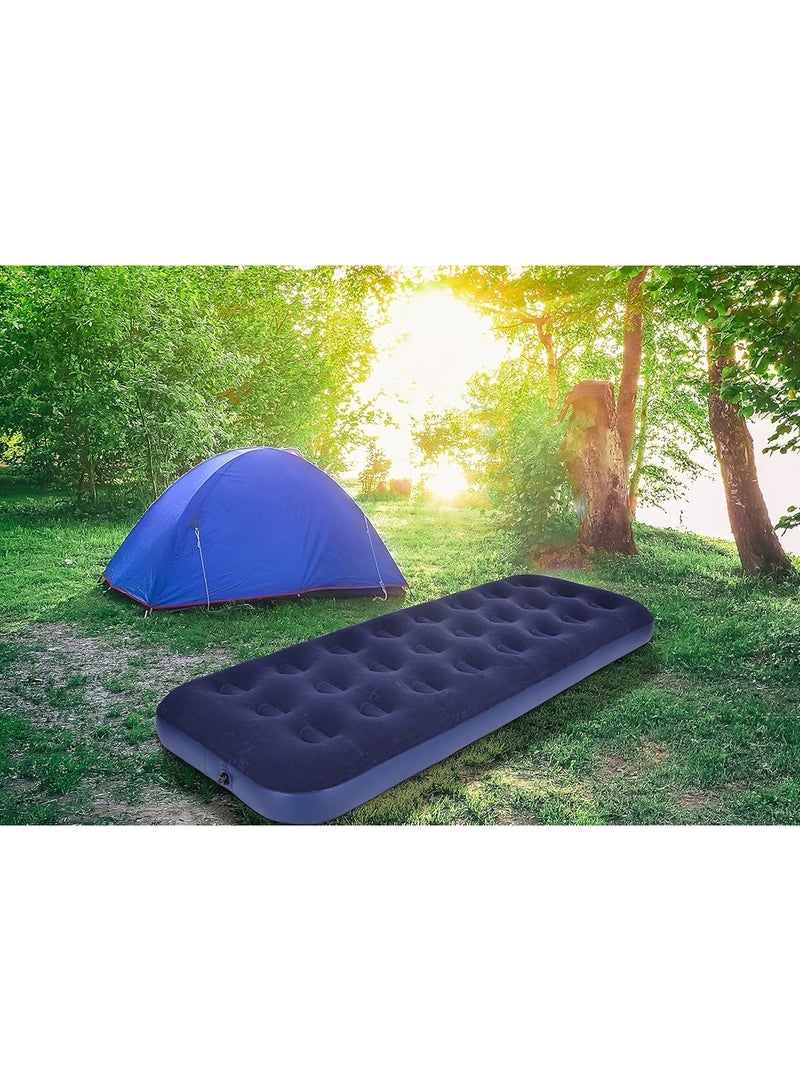 فول جوي مرتبة نوم مخمل مزدوجة مع منفاخ قدم  191 × 99× 22 سم - Image 2