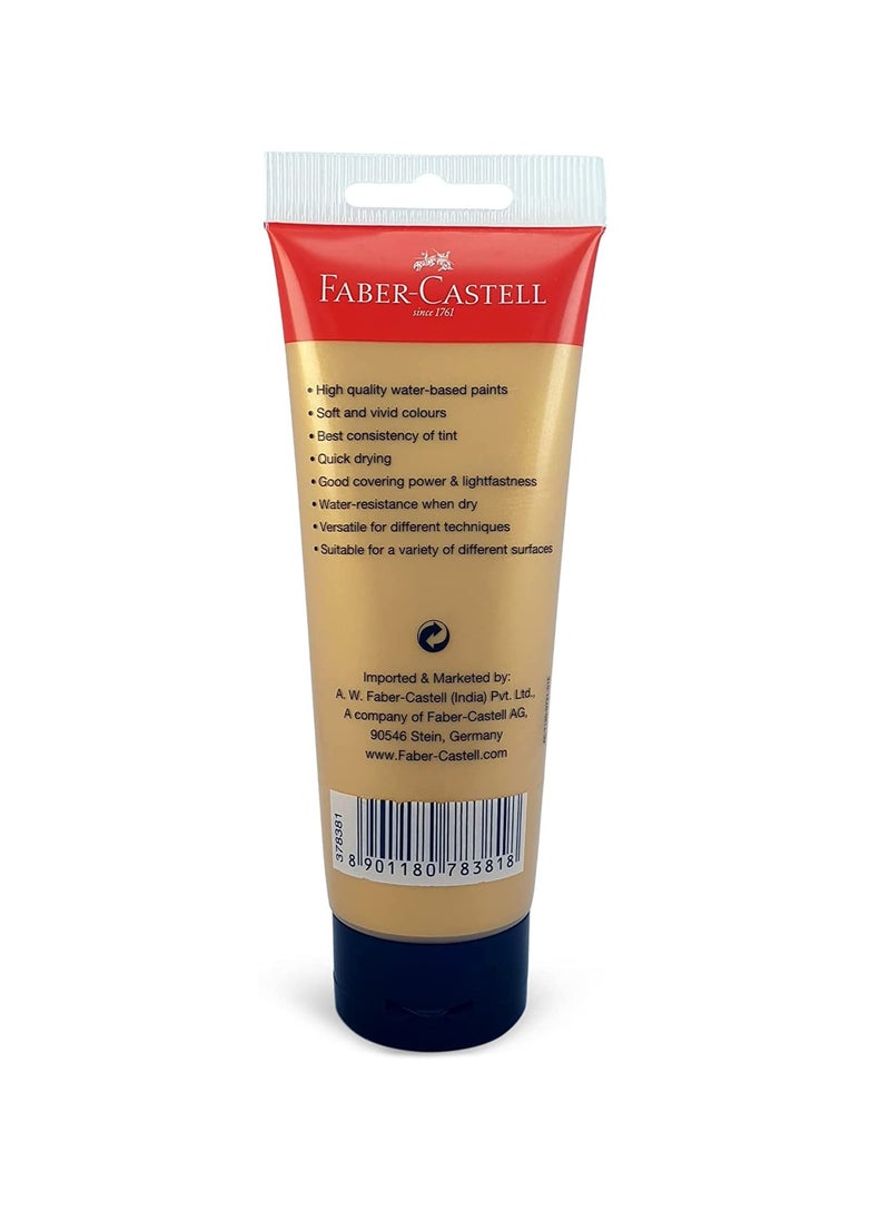 FABER-CASTELL - Faber-Castell Acrylic Colour Paint 120 ml Tube Gold - Image 1
