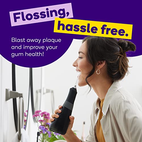Burst Electric Water Flosser for Teeth Cleaning (3 Modes/Black) | Cordless | Plaque Removal Between Braces & Dental Work | Portable Floss | Refillable 110mL Tank - Image 2