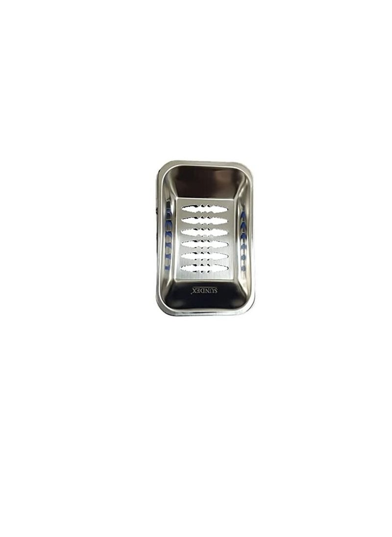 Sundex - Sundex Stainless Steel CP Soap Dish Bathroom Shower Toilet Soap Holder - Image 1