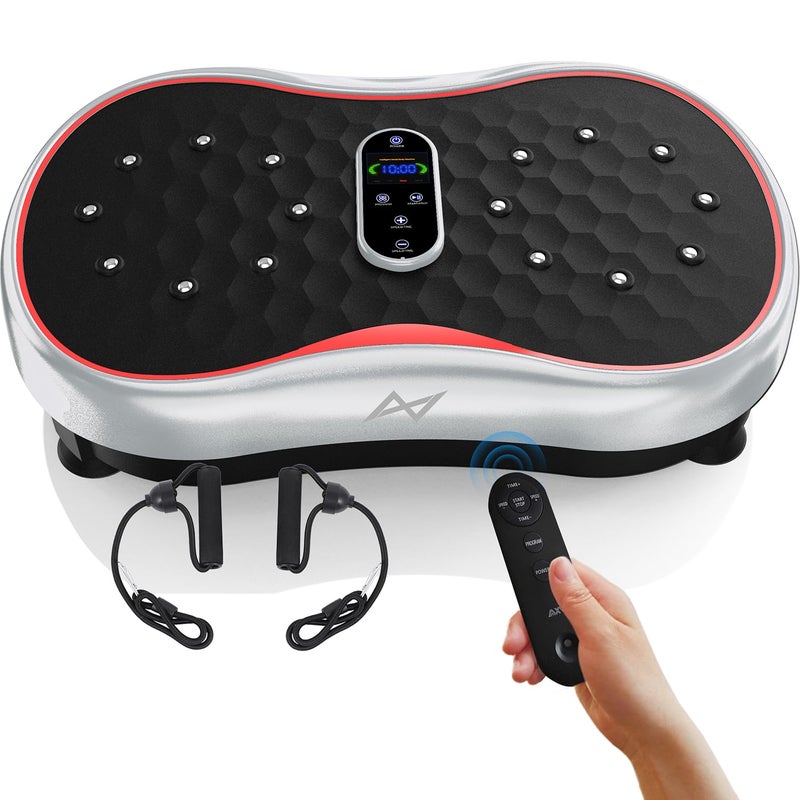AXV Vibration Plate Fitness Platform Exercise Machine Vibrating Shaking Full Body Shaker Workout Vibrate Stand Shake Board Sport Gym for Weight Loss Fat Burner for Women Men - Image 1