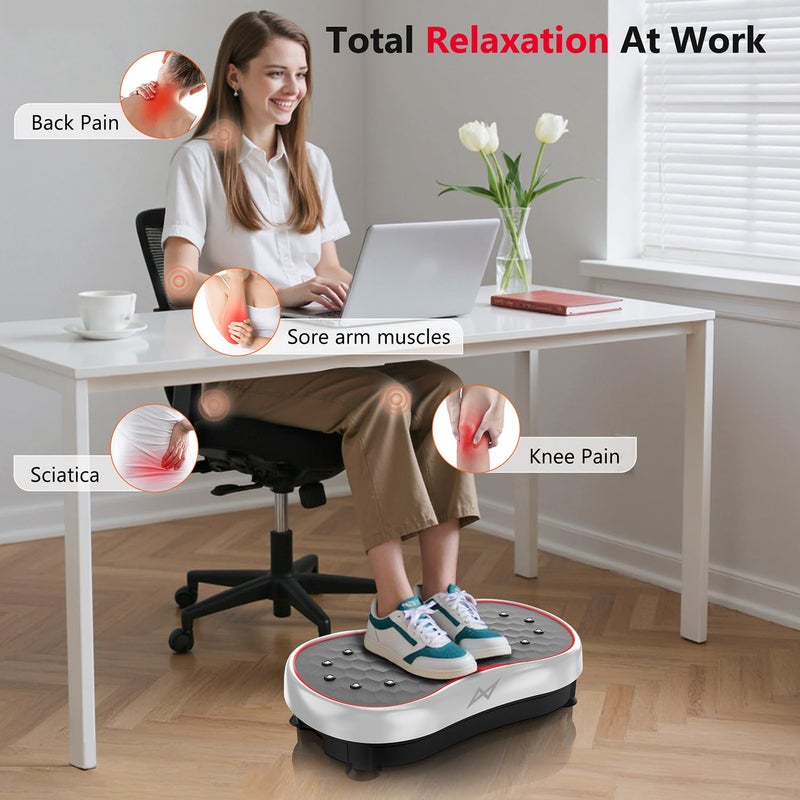 AXV Vibration Plate Fitness Platform Exercise Machine Vibrating Shaking Full Body Shaker Workout Vibrate Stand Shake Board Sport Gym for Weight Loss Fat Burner for Women Men - Image 4