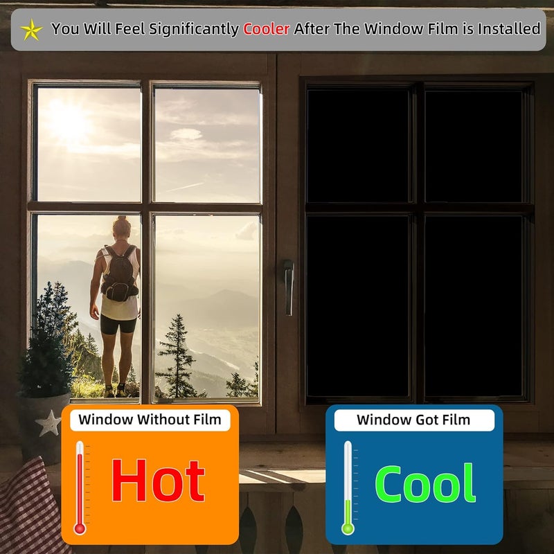 FuFin Total Blackout Window Privacy Film with Free Installation Tools - Image 3