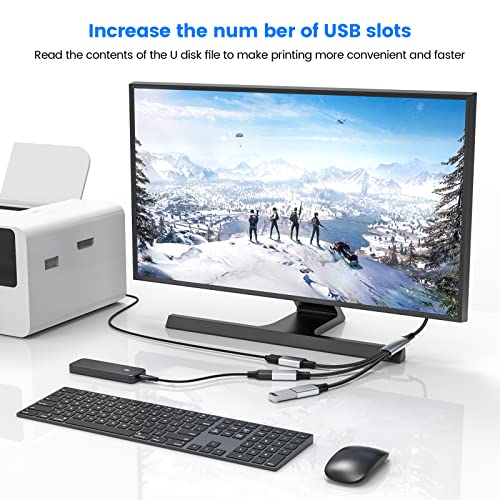 MOGOOD USB 3 Port Splitter Cable, USB Type B Splitter 1 Male to 3 Female USB 2.0 Adapter Power Cord Extension Hub for Charging/Data Transfer/Laptop/Mac - Image 2
