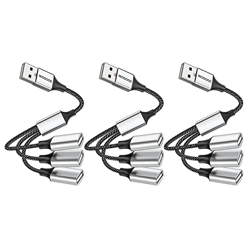 MOGOOD USB 3 Port Splitter Cable, USB Type B Splitter 1 Male to 3 Female USB 2.0 Adapter Power Cord Extension Hub for Charging/Data Transfer/Laptop/Mac - Image 1