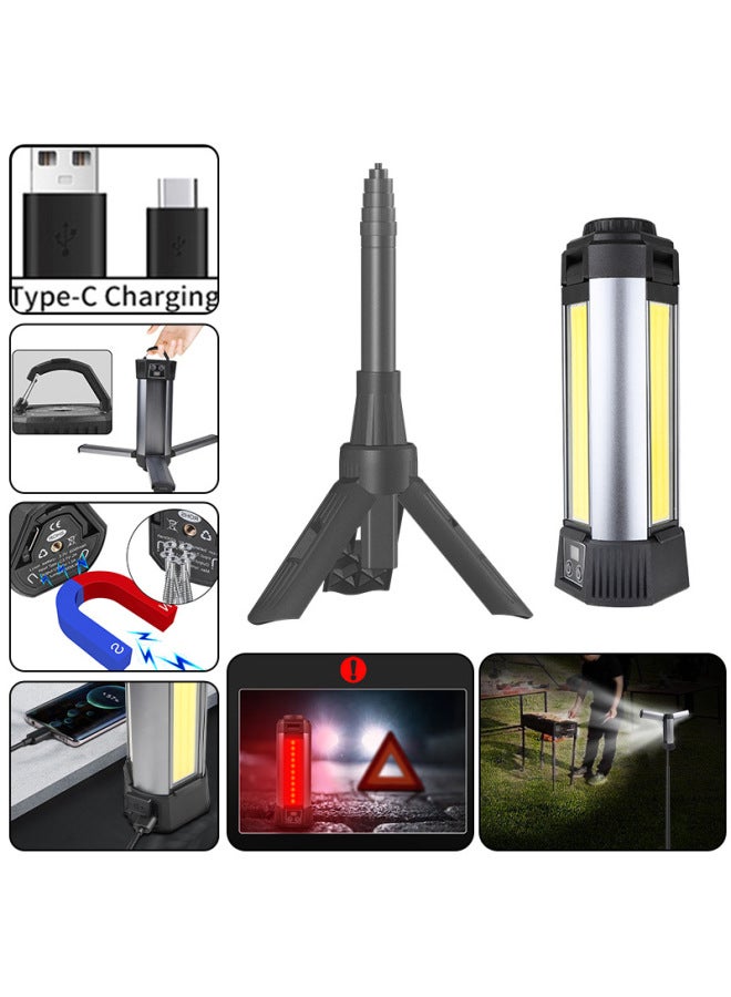 Led Torch Light Decorative Lighting Outdoor Indoor Emergency Searchlight Handheld Flashlight Rechargeable Powerful Beam-Color:SQ-G11 Three-leaf Type + Bracket + USB Cable - Image 5